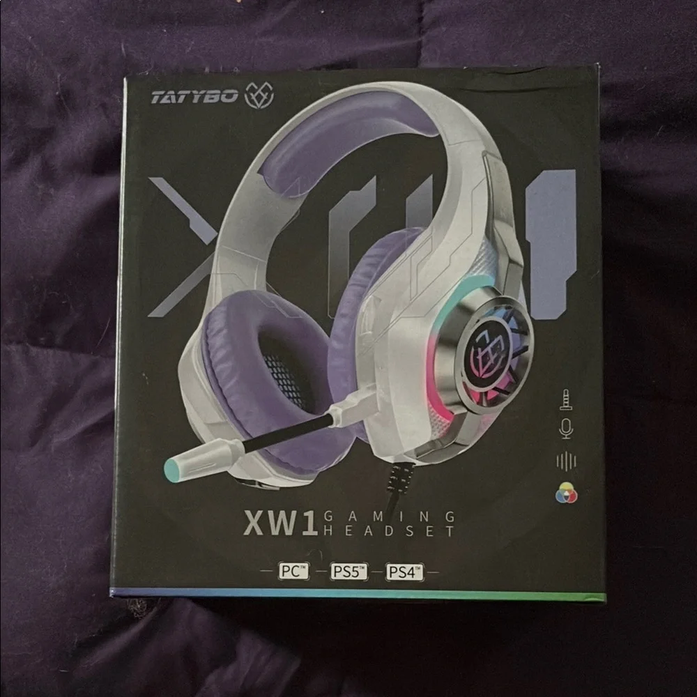 XW1 White and Purple Gaming Headset